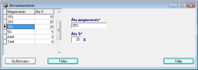 Számlázó program áfa adatok